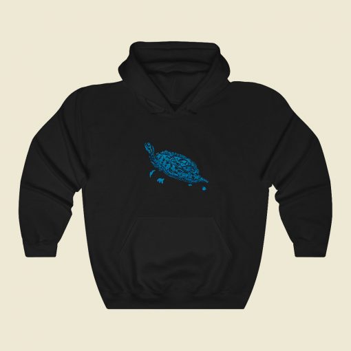 Turtle House Traveling Town Funny Graphic Hoodie