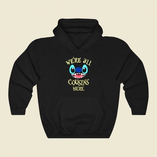 Were All Cousins Here Funny Graphic Hoodie