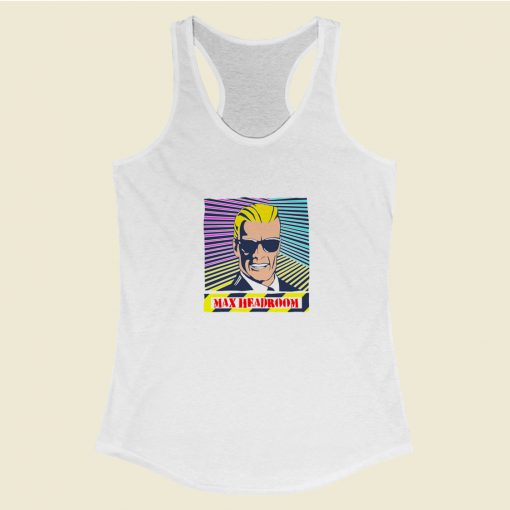 Funny Max Headroom Racerback Tank Top