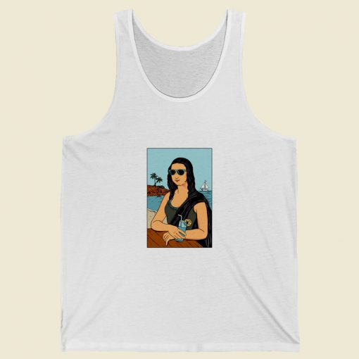 Mona Lisa Relax On The Beach Tank Top