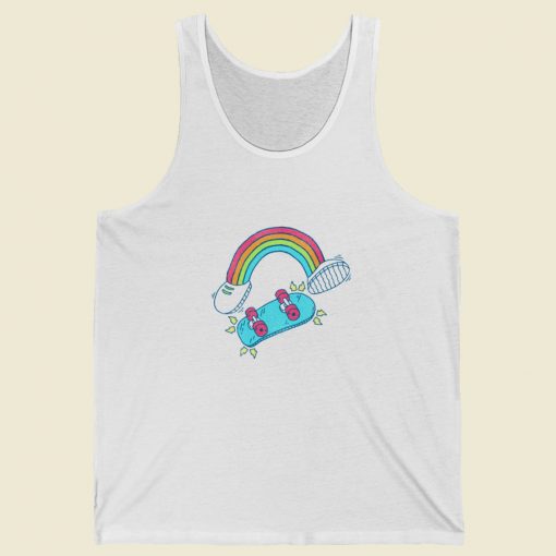 Radbow Rainbow Skateboarding Funny Tank Top