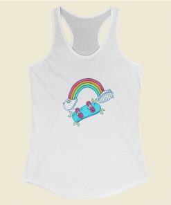 Radbow Rainbow Skateboarding Funny Racerback Tank Top