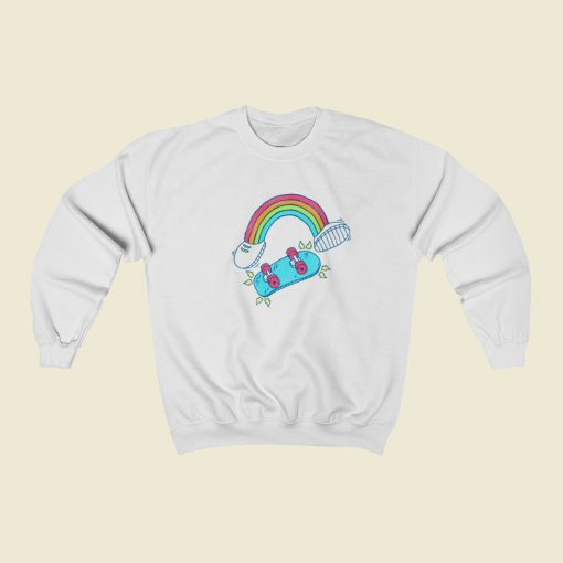 Radbow Rainbow Skateboarding Funny Sweatshirt Style