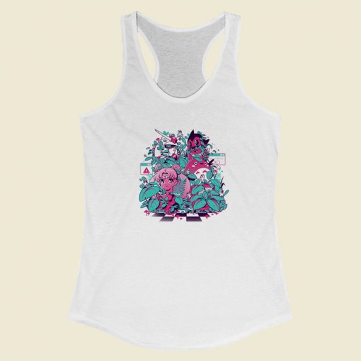 Anime Wave Aesthetic Racerback Tank Top