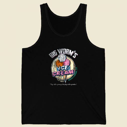 Big Worms Ice Cream Distressed Tank Top