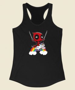 Funny Mini Deadpool And Unicorn Racerback Tank Top