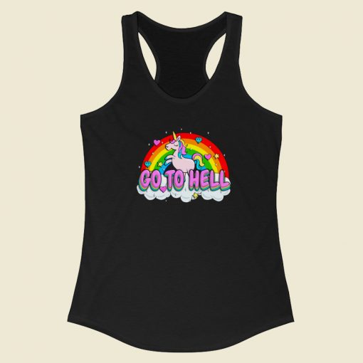 Go To Hell Unicorn Funny Racerback Tank Top