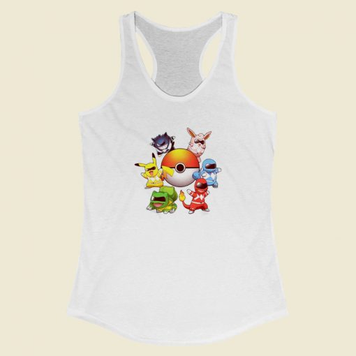 Funny Pokemon Parody Power Rangers Racerback Tank Top