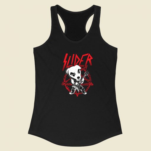 Funny Dog Slider Slays Racerback Tank Top