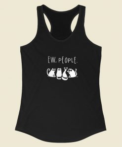 4 Black Cats Ew People Racerback Tank Top