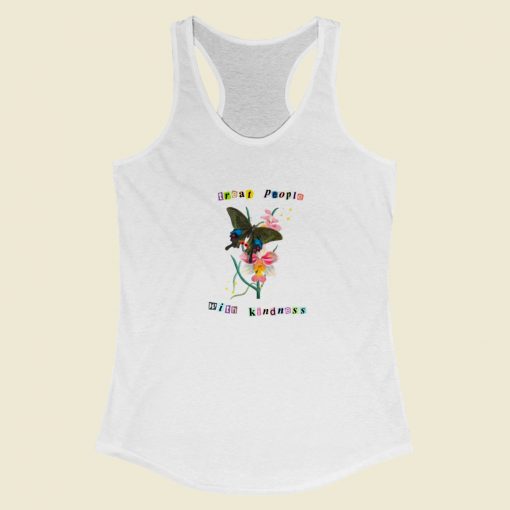 Butterfly Treat People With Kindness Racerback Tank Top