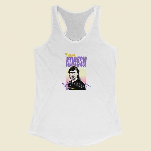 David Koresh 90s Vintage Style Racerback Tank Top