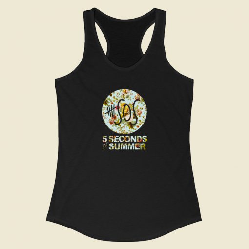 5 Seconds Of Summer Flower Vintage Racerback Tank Top