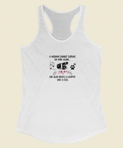 A Woman Cannot Survive On Wine Racerback Tank Top