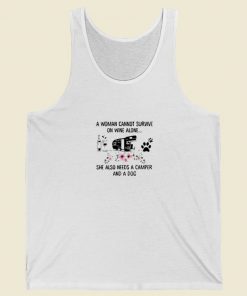 A Woman Cannot Survive On Wine Tank Top