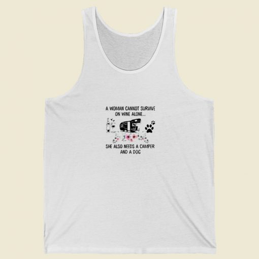 A Woman Cannot Survive On Wine Tank Top