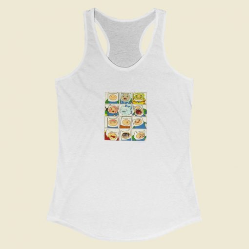 Adventure Time Finn Faces Racerback Tank Top