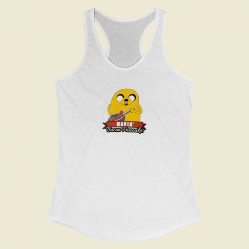 Adventure Time Jake Makin Bacon Racerback Tank Top