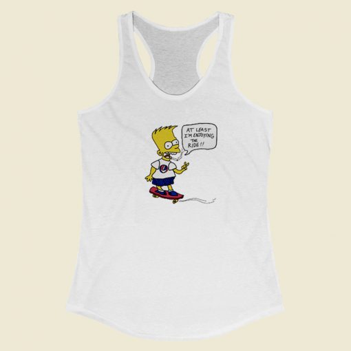 Bart Simpsons Enjoying The Ride Racerback Tank Top