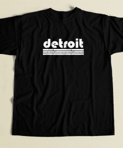 Detroit Retro Three Stripe Weathered T Shirt Style