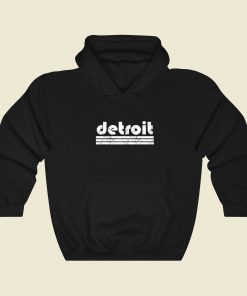 Detroit Retro Three Stripe Weathered Hoodie Style