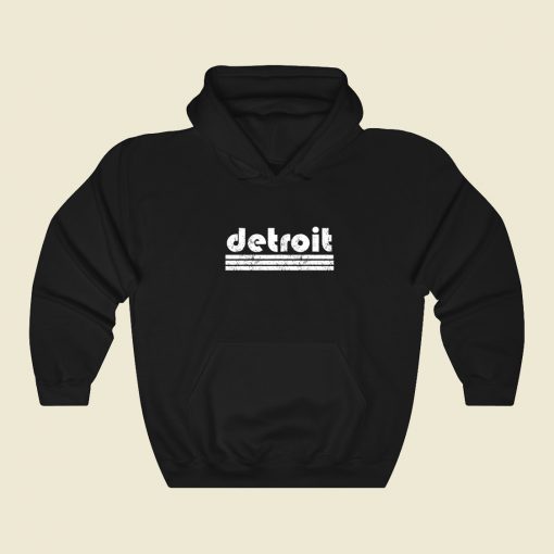 Detroit Retro Three Stripe Weathered Hoodie Style