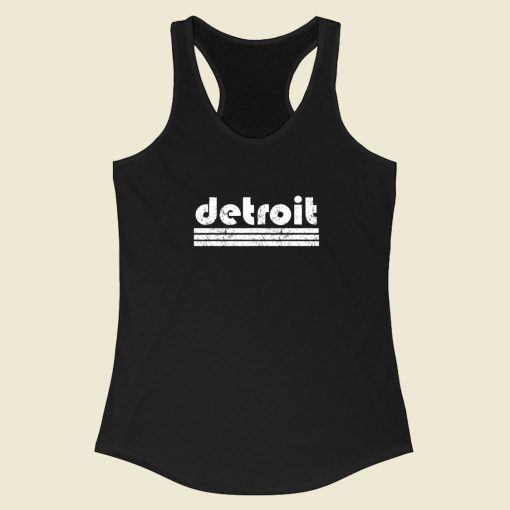 Detroit Retro Three Stripe Racerback Tank Top