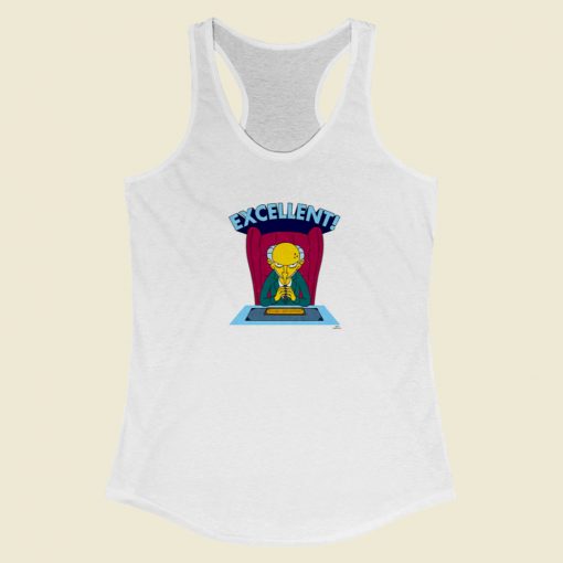 The Simpsons Excellent Burns Racerback Tank Top