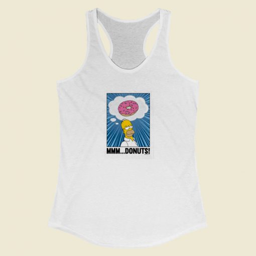 The Simpsons Homer Mmm Donuts Racerback Tank Top