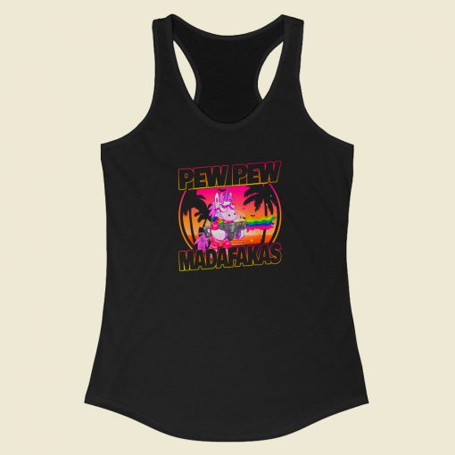 Pew Pew Madafakas Unicorn Racerback Tank Top