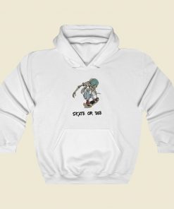 Skate Or Die Skeleton Skater Hoodie Style