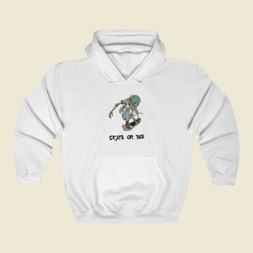 Skate Or Die Skeleton Skater Hoodie Style