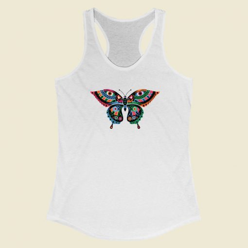 Tribal Butterfly Funny Racerback Tank Top