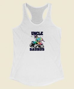 Unclesaurus Dinosaur 80s Retro Racerback Tank Top