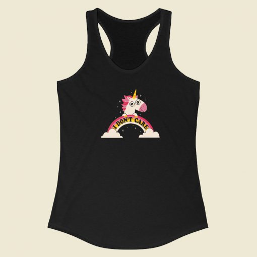 Unicorn Dont Care Racerback Tank Top