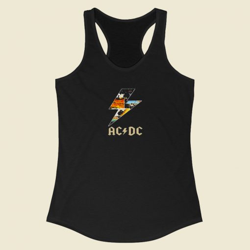 ACDC Thunder Metal Band 80s Retro Racerback Tank Top