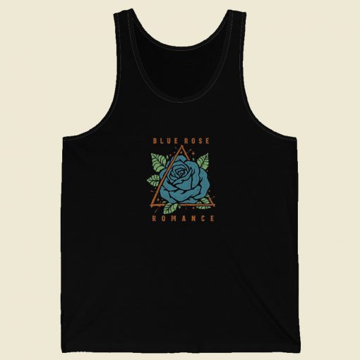 Blue Flower Romance 80s Retro Tank Top