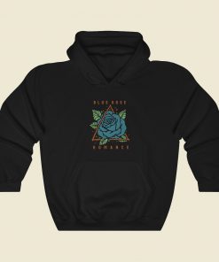 Blue Flower Romance 80s Retro Hoodie Style