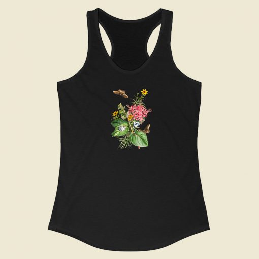 Botanical Floral 80s Retro Racerback Tank Top