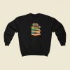 Cat Nerd Reader On Books 80s Retro Sweatshirt Style