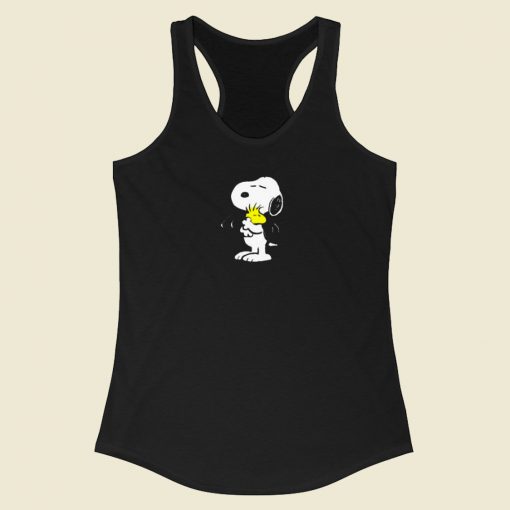 Cute Peanut Hug Snoopy 80s Retro Racerback Tank Top