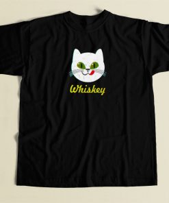 Whiskey Kitty Cat 80s Retro T Shirt Style