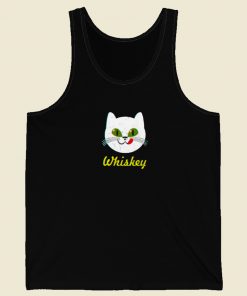 Whiskey Kitty Cat 80s Retro Tank Top