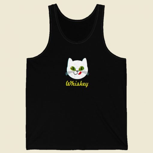 Whiskey Kitty Cat 80s Retro Tank Top