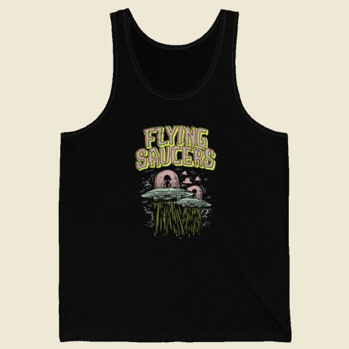 Alien Flying Saucers 80s Retro Tank Top