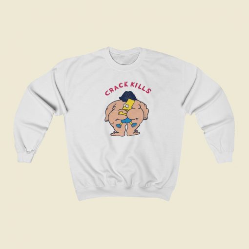 Bart Simpson Crack Kills Parody 80s Sweatshirt Style