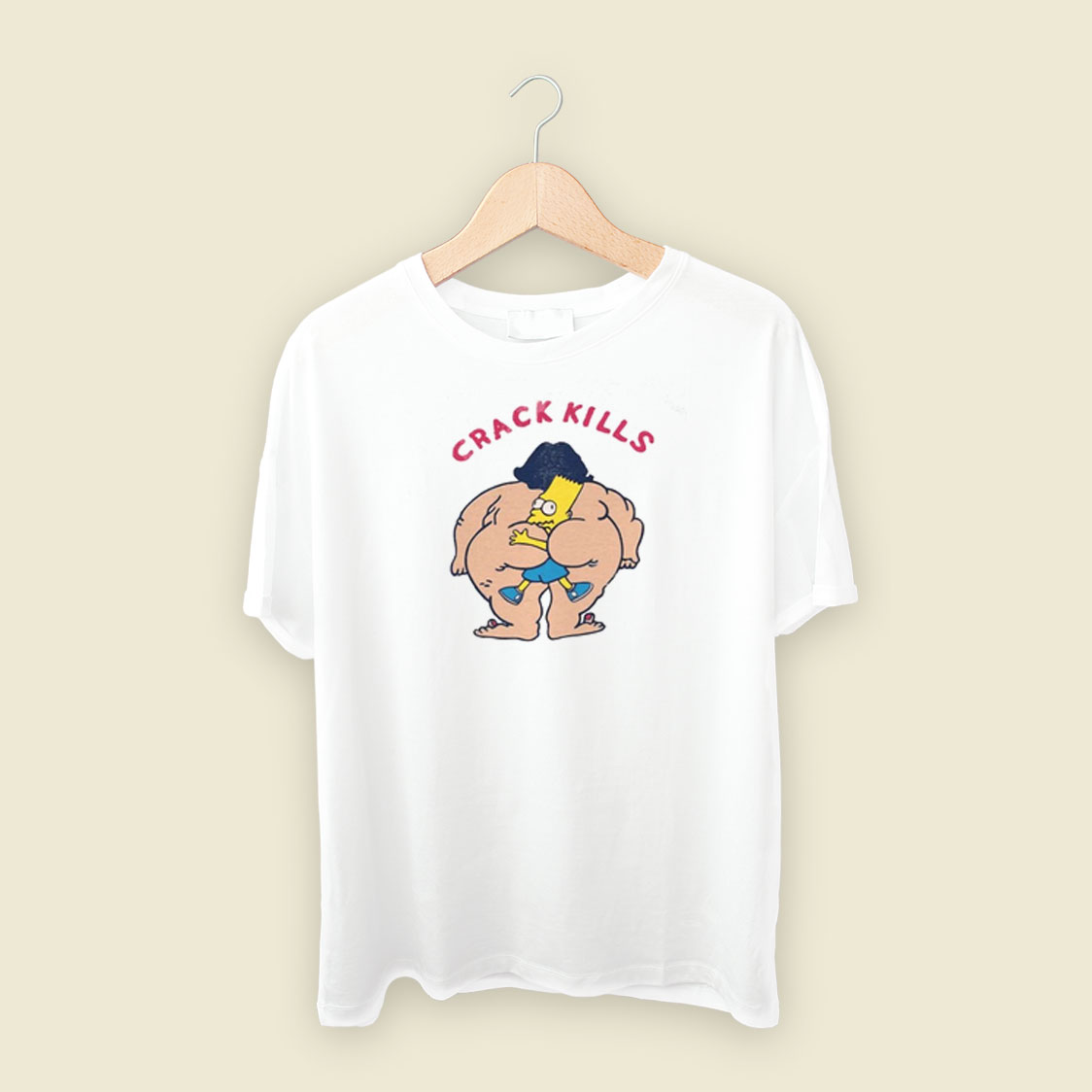 Bart Simpson Crack Kills Parody 80s Retro T Shirt Style | Grltee.com