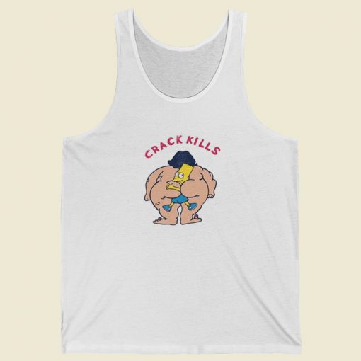 Bart Simpson Crack Kills Parody 80s Retro Tank Top