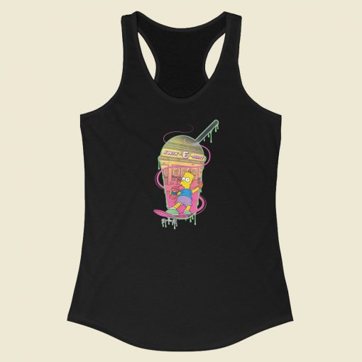 Bart Simpson Kwik Mart Squishee 80s Racerback Tank Top