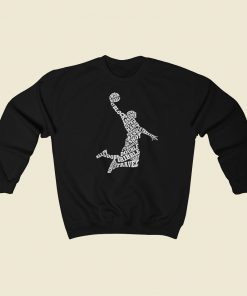 Basketball Player Typography Sweatshirt Style